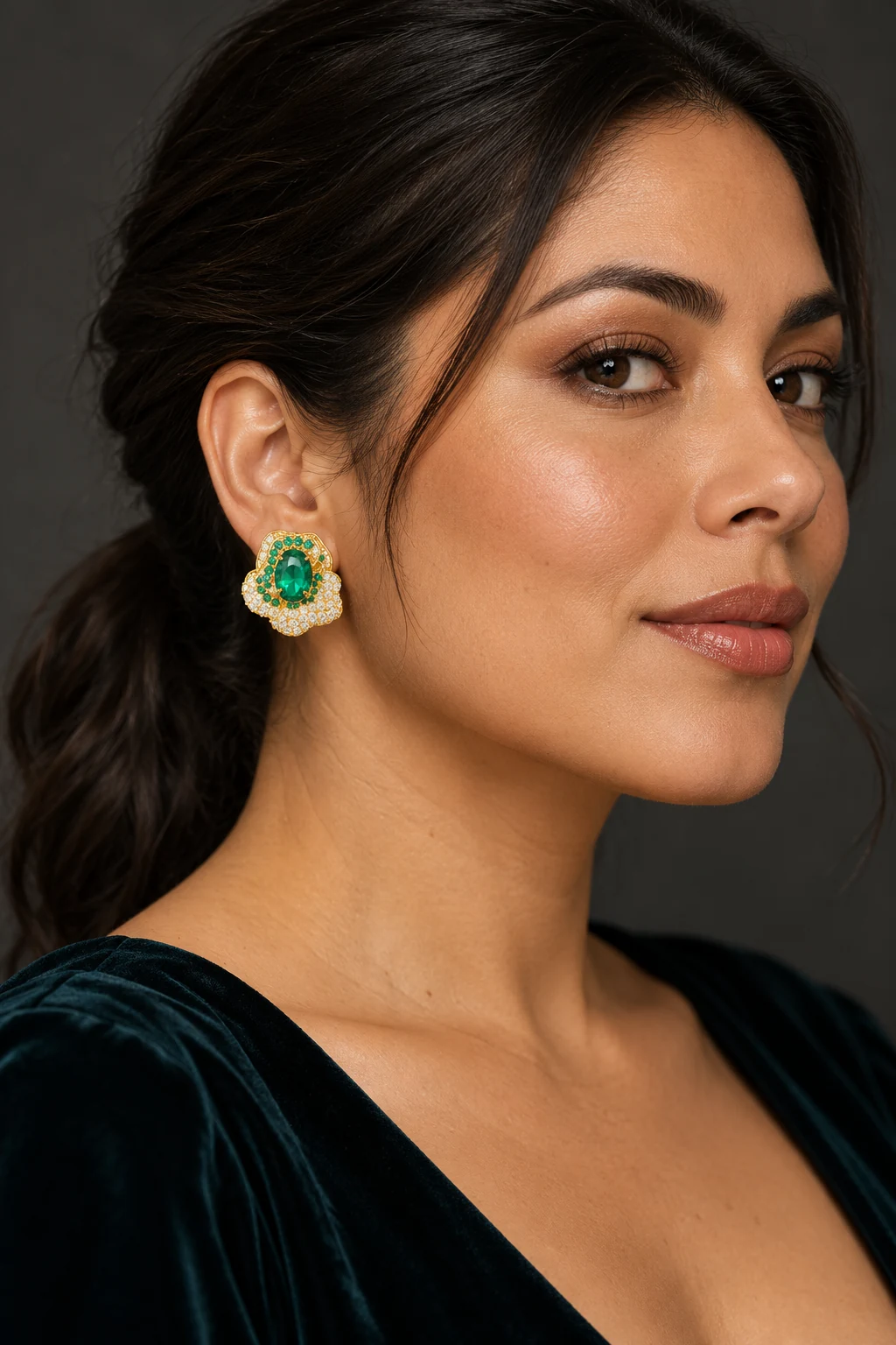 The Pauline Waltz Earrings worn on a model — AI-generated styling preview