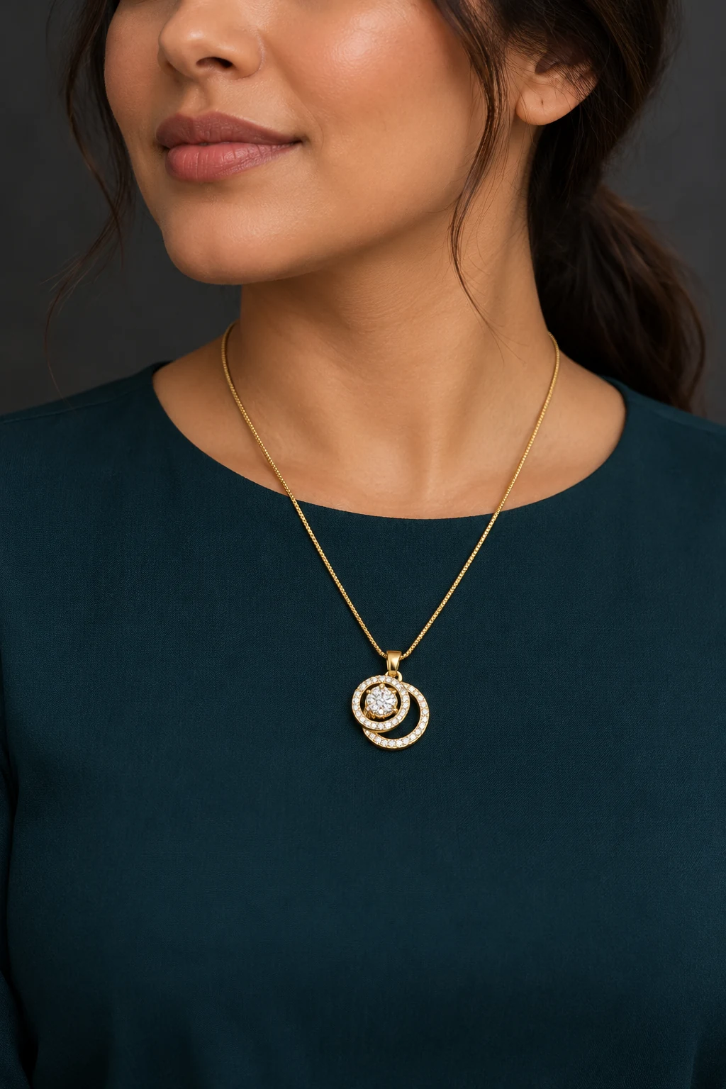 The Alix Rhapsody Necklace worn on a model — AI-generated styling preview