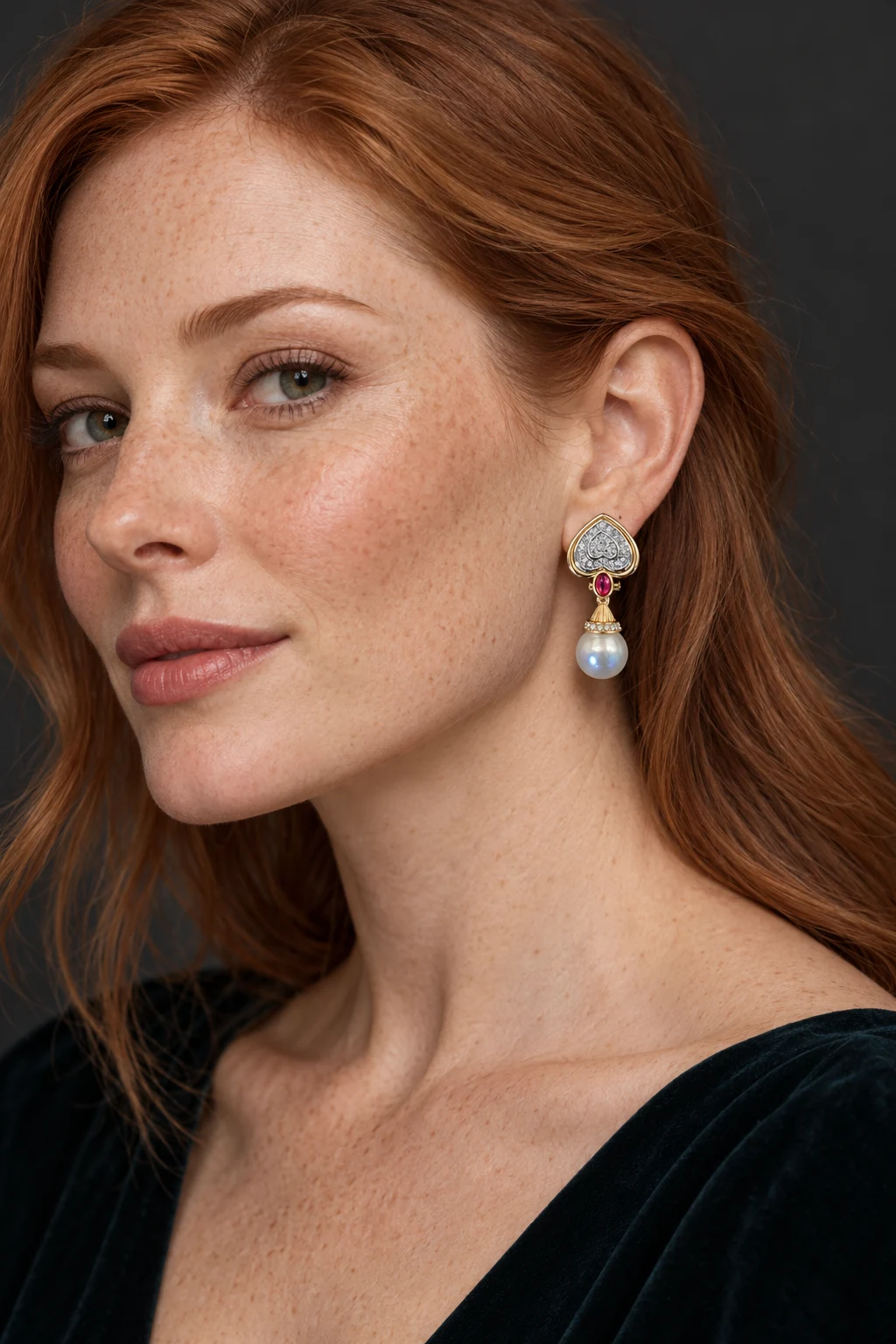 The Manon Éclat Earrings worn on a model — AI-generated styling preview