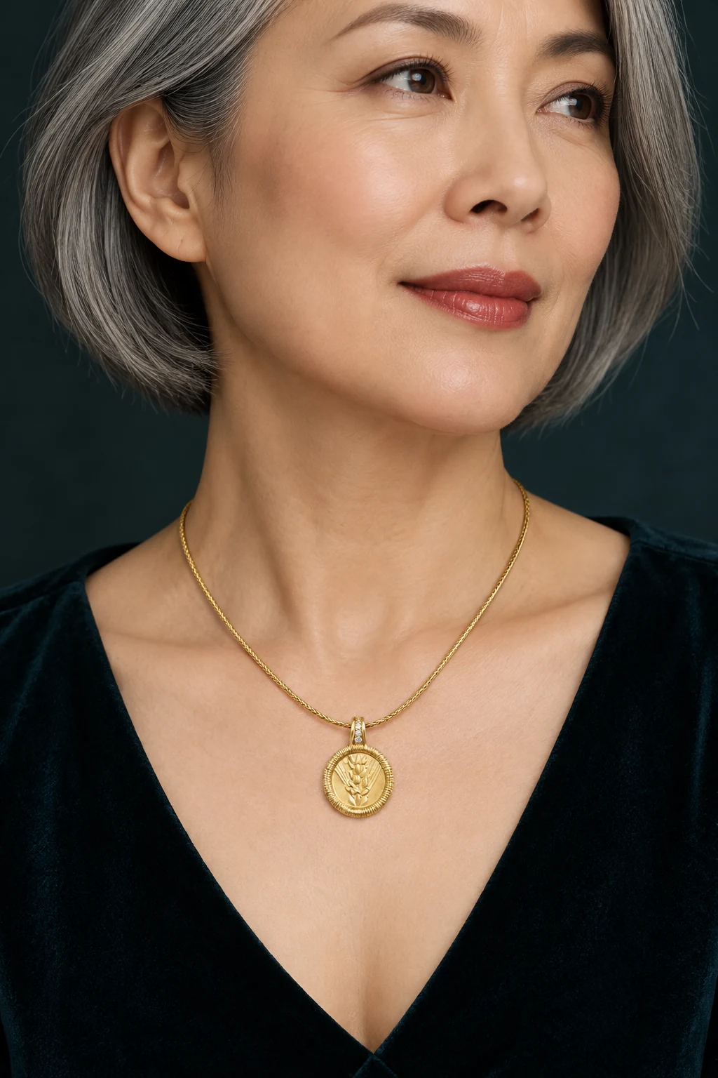 The Belle Nocturne Necklace worn on a model — AI-generated styling preview