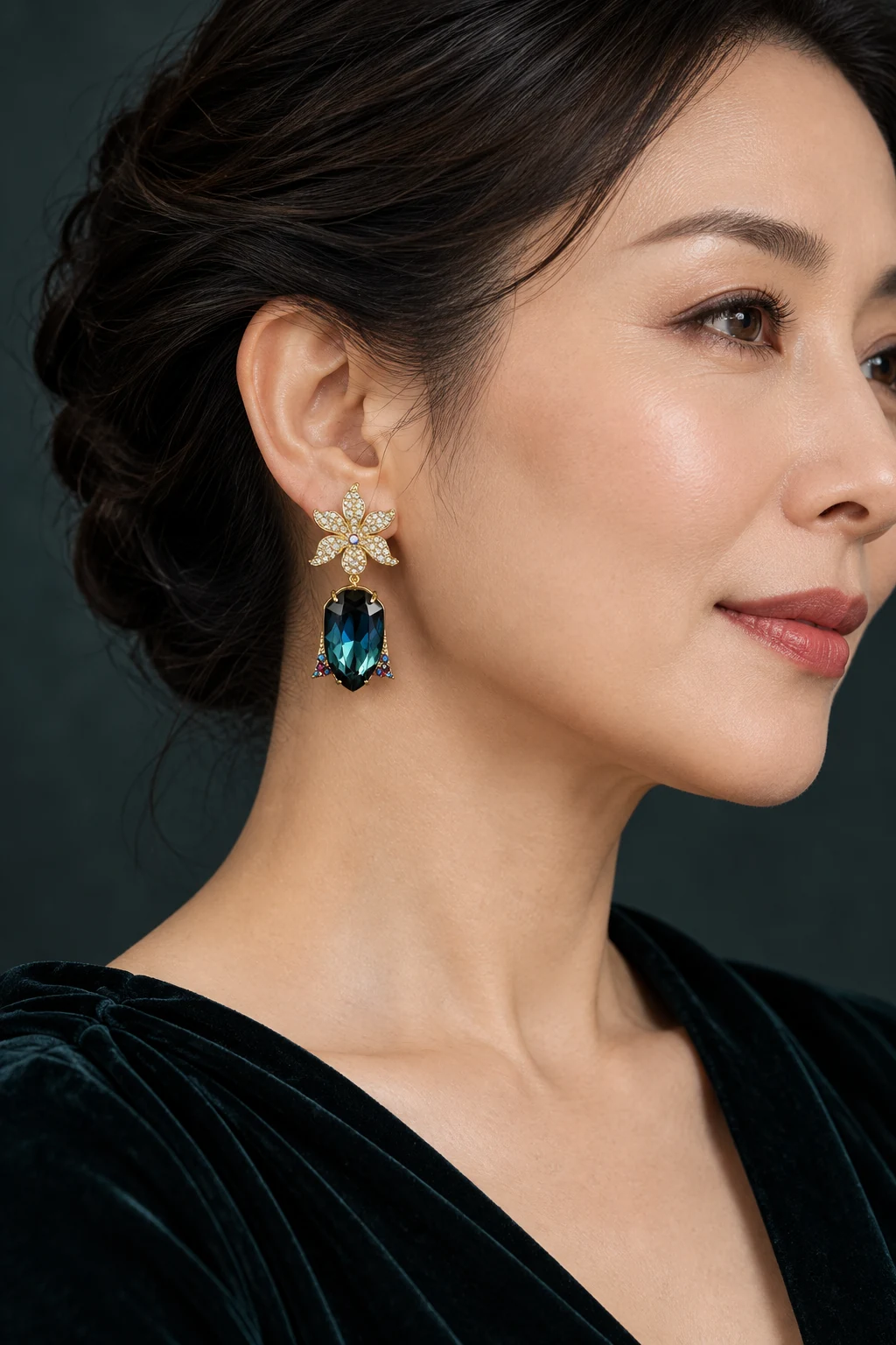 The Alix Serenade Earrings worn on a model — AI-generated styling preview