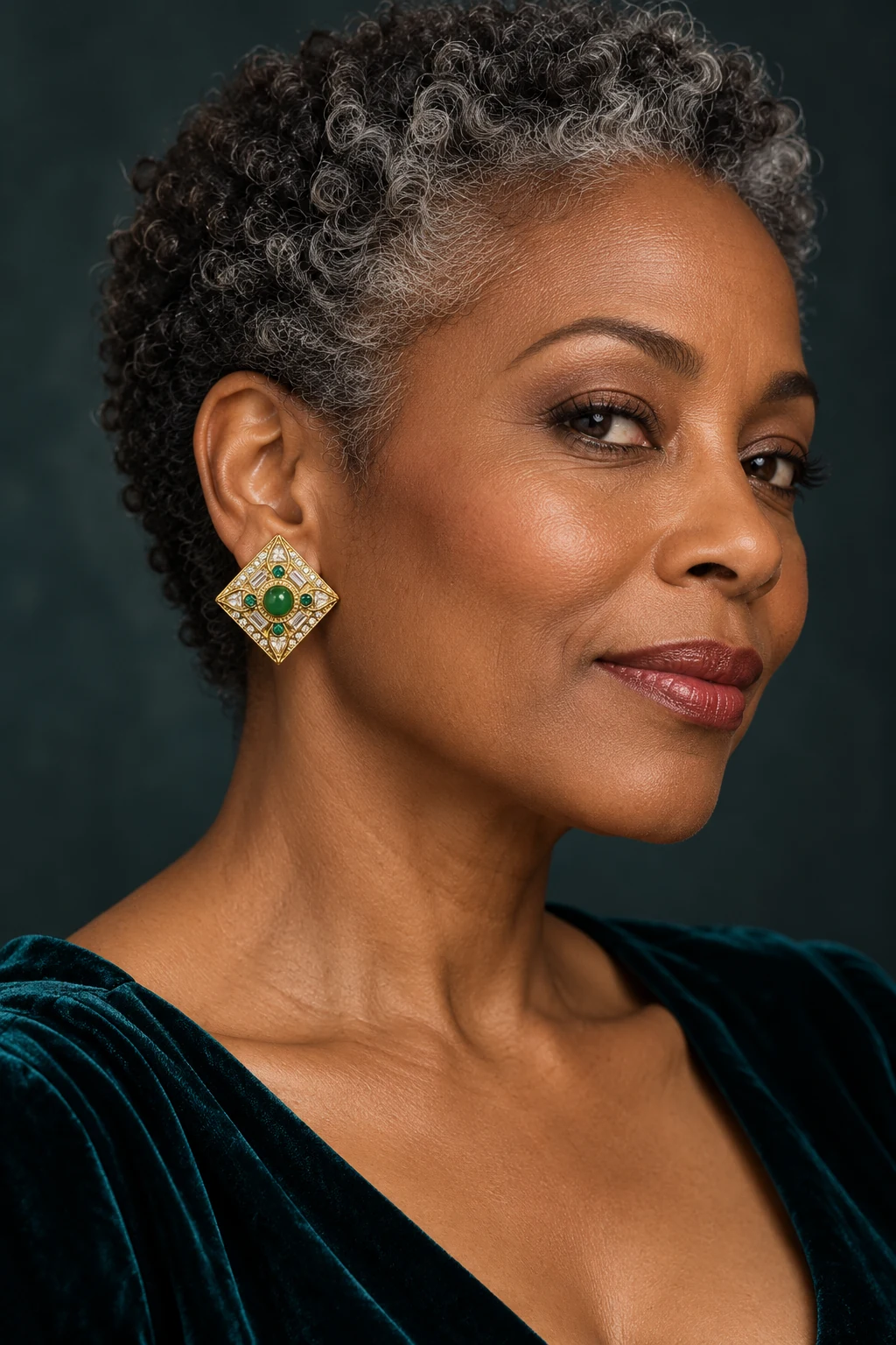 The Monique Sonata Earrings worn on a model — AI-generated styling preview