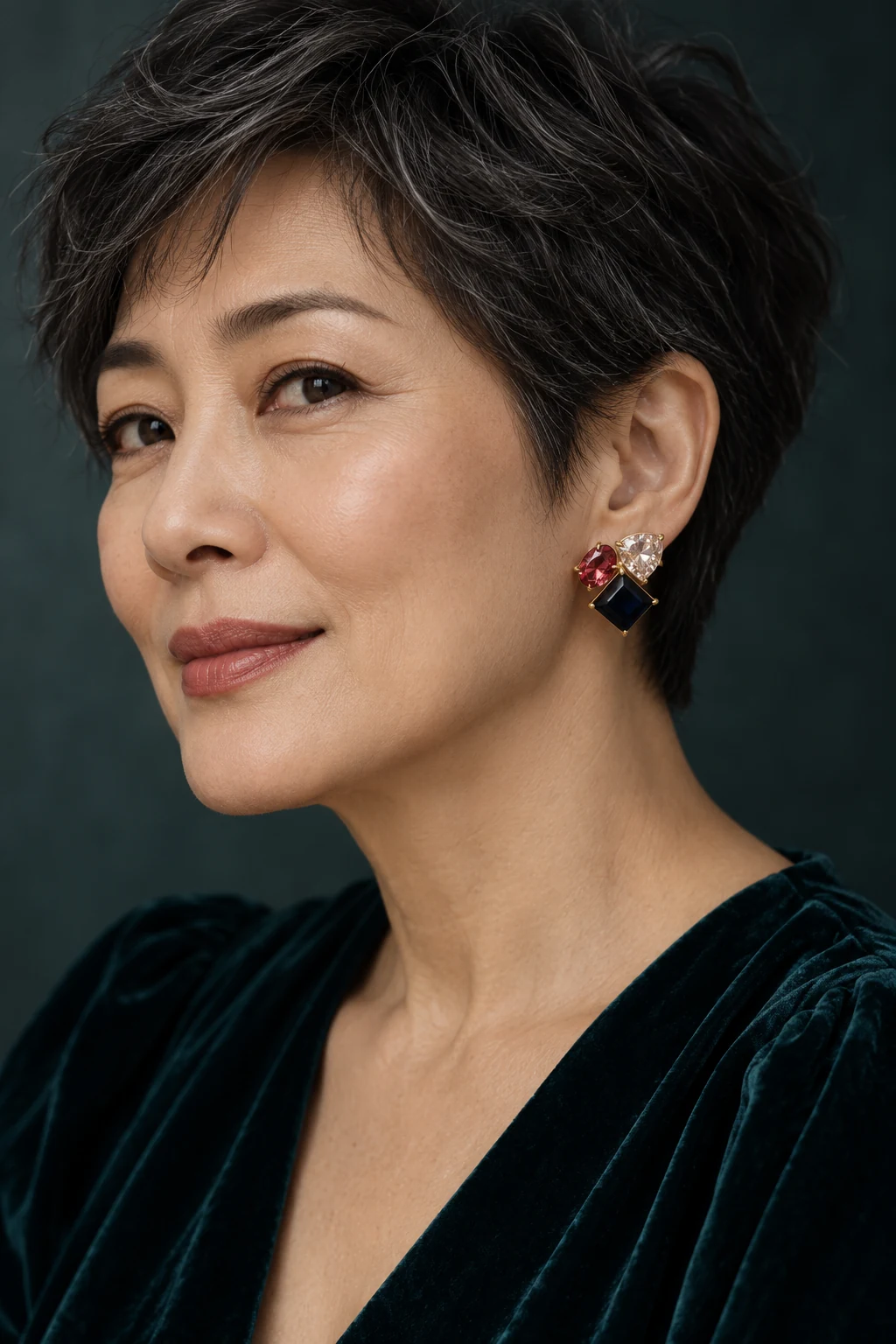 The Eugénie Reverie Earrings worn on a model — AI-generated styling preview