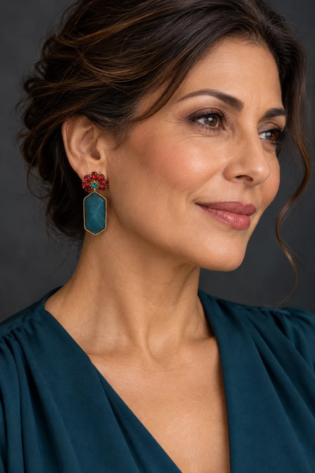 The Éléonore Éclat Earrings worn on a model — AI-generated styling preview