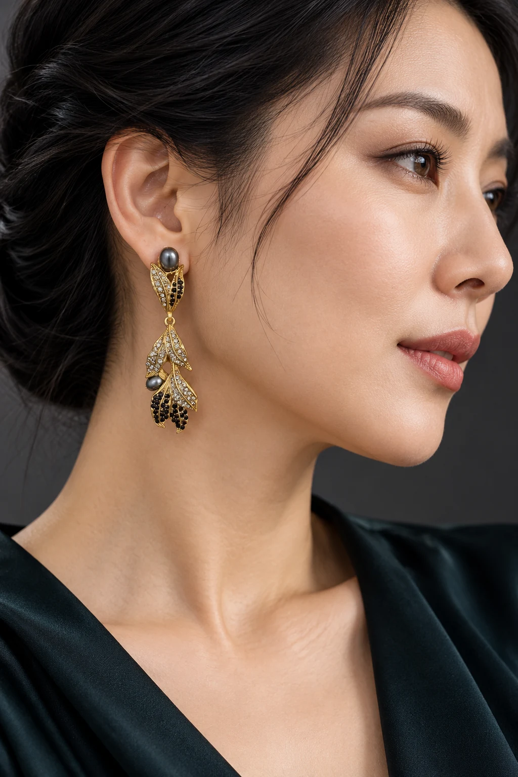 The Monique Muse Earrings worn on a model — AI-generated styling preview