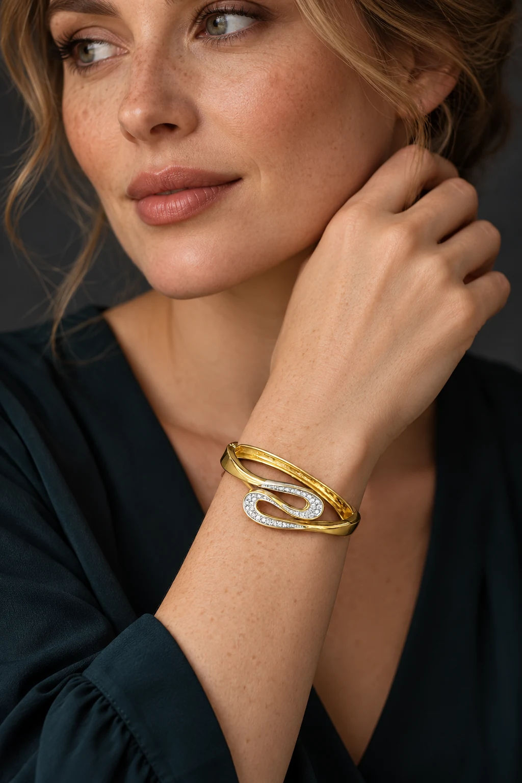 The Sylvie Sonata Bracelet worn on a model — AI-generated styling preview