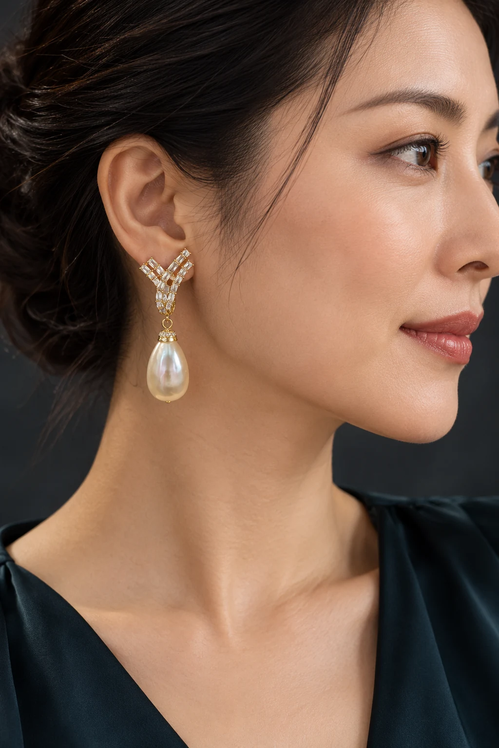 The Avril Poème Earrings worn on a model — AI-generated styling preview