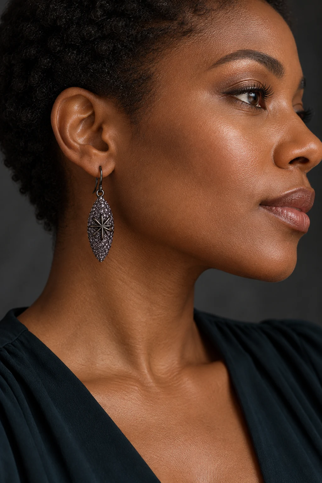 The Pauline Poème Earrings worn on a model — AI-generated styling preview