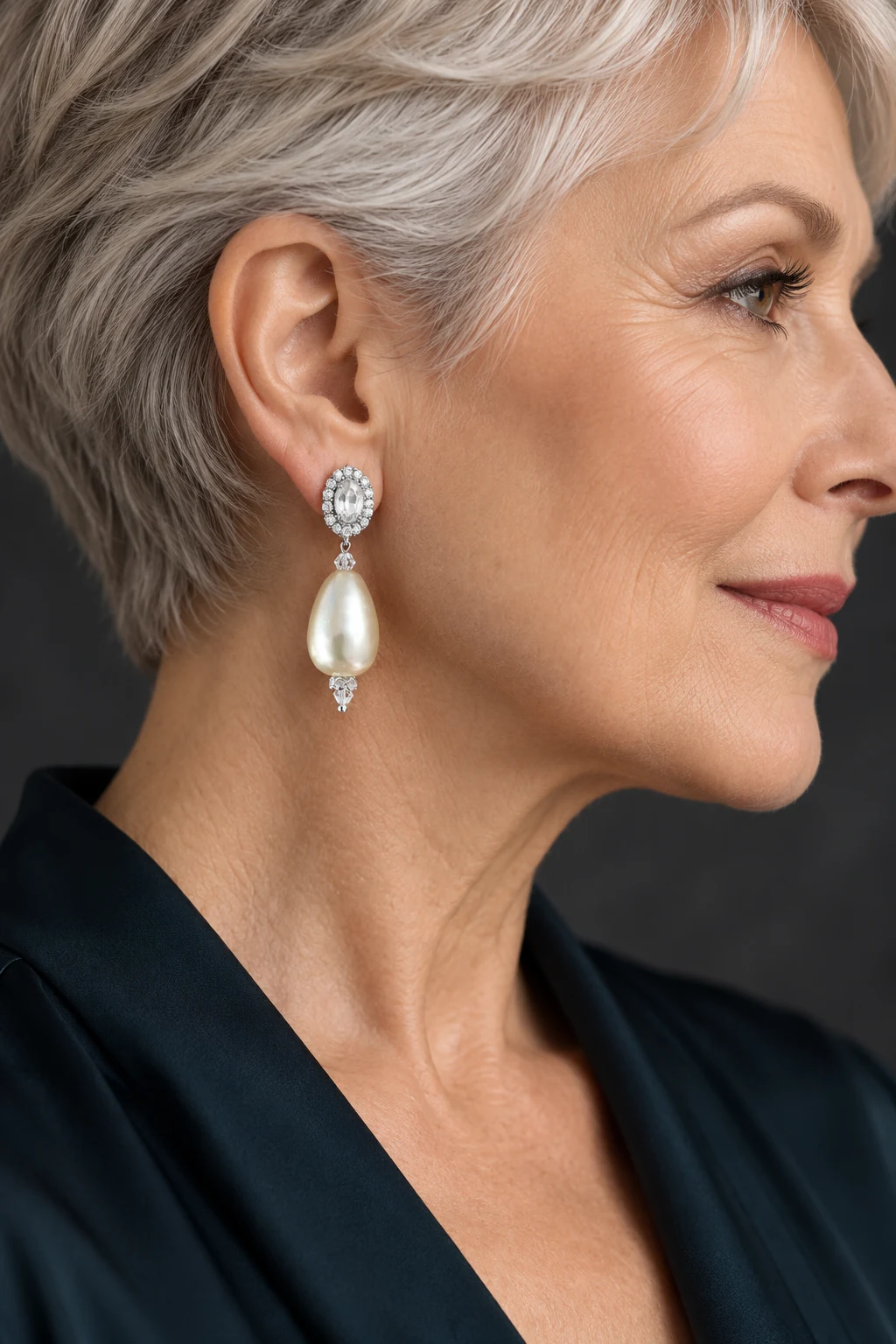 The Claire Éclat Earrings worn on a model — AI-generated styling preview