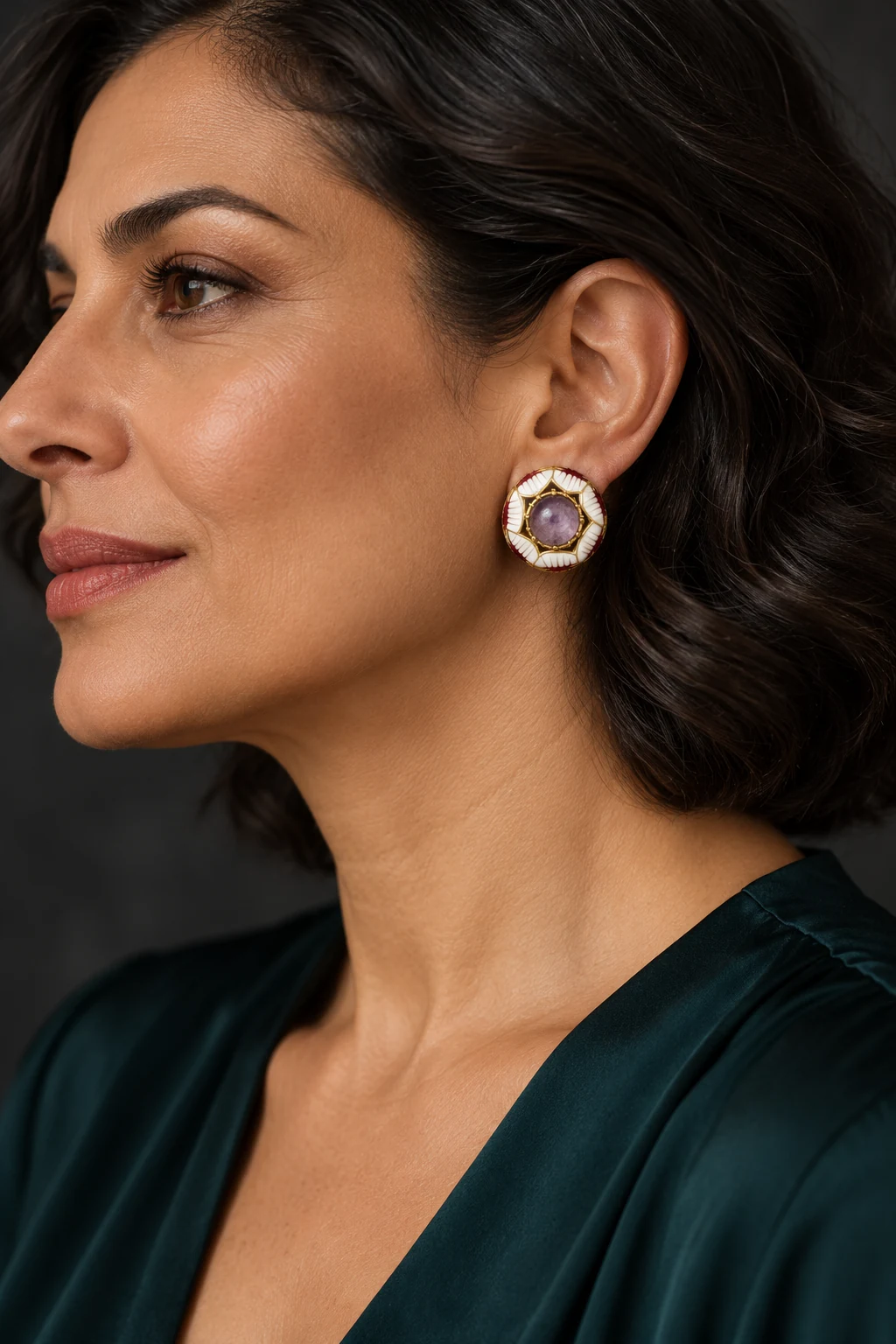 The Céline Éclat Earrings worn on a model — AI-generated styling preview
