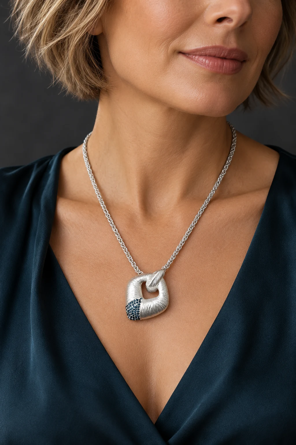 The Inès Sonata Necklace worn on a model — AI-generated styling preview