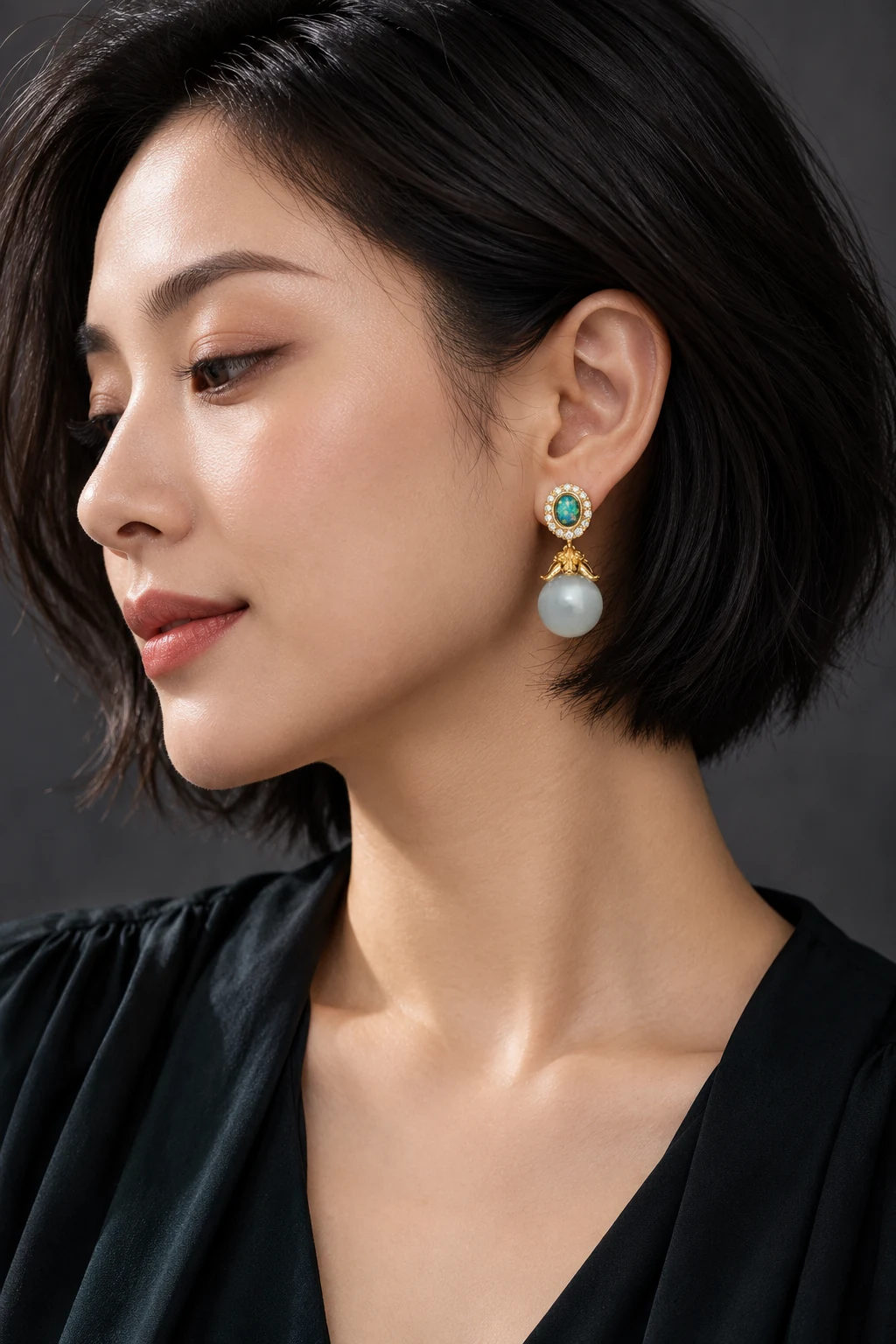 The Lilou Fable Earrings worn on a model — AI-generated styling preview