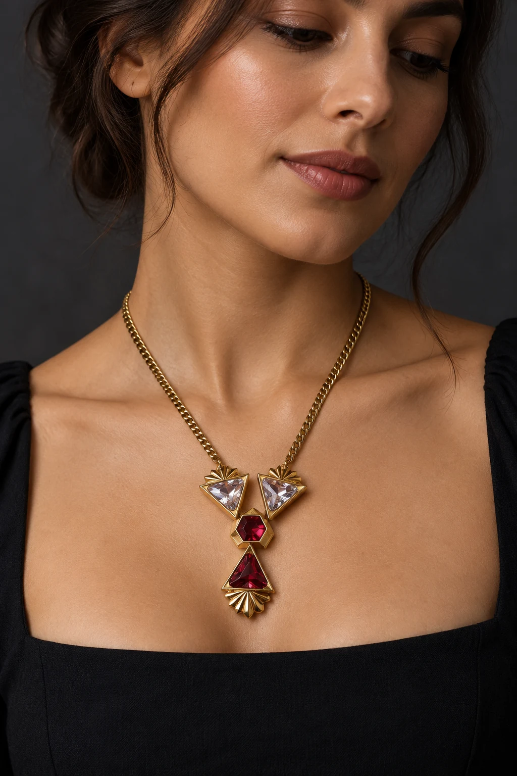 The Mirabelle Reverie Necklace worn on a model — AI-generated styling preview