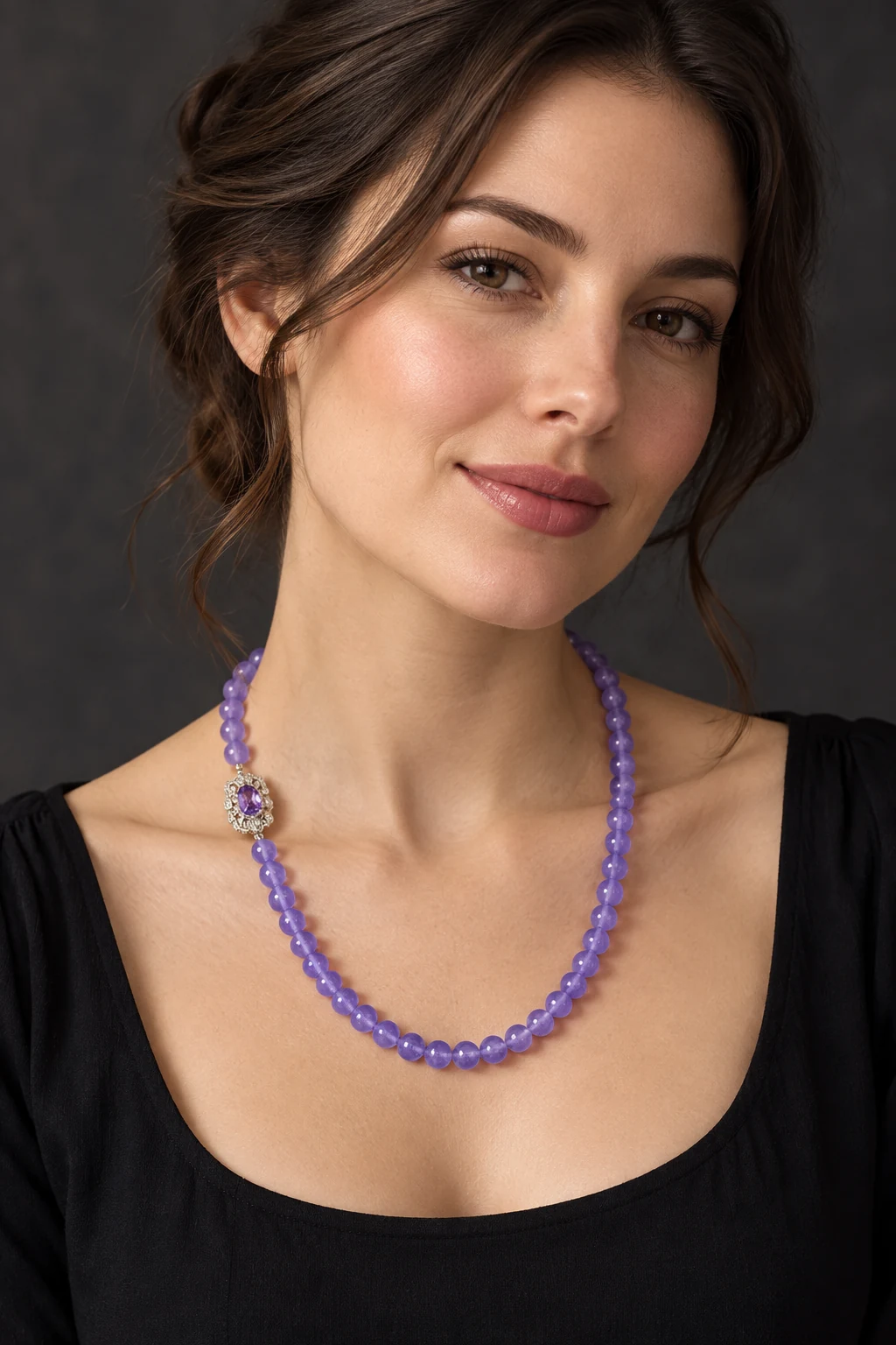 The Margot Muse Necklace worn on a model — AI-generated styling preview