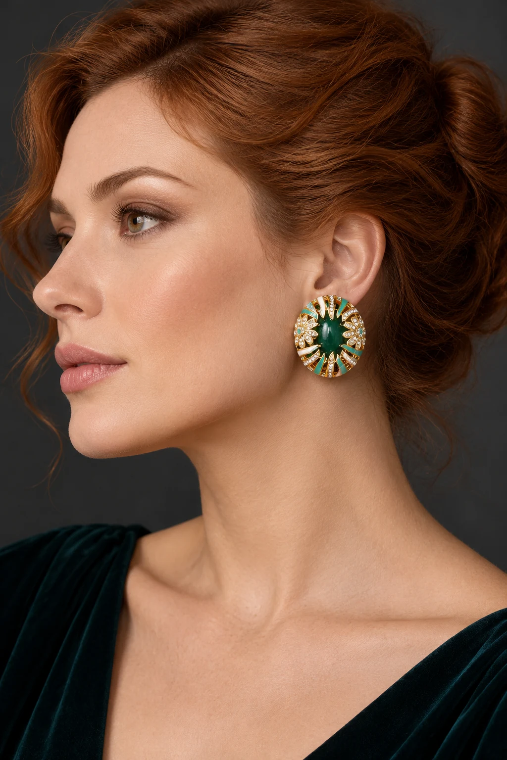 The Valentina Gold-Tone Earrings worn on a model — AI-generated styling preview