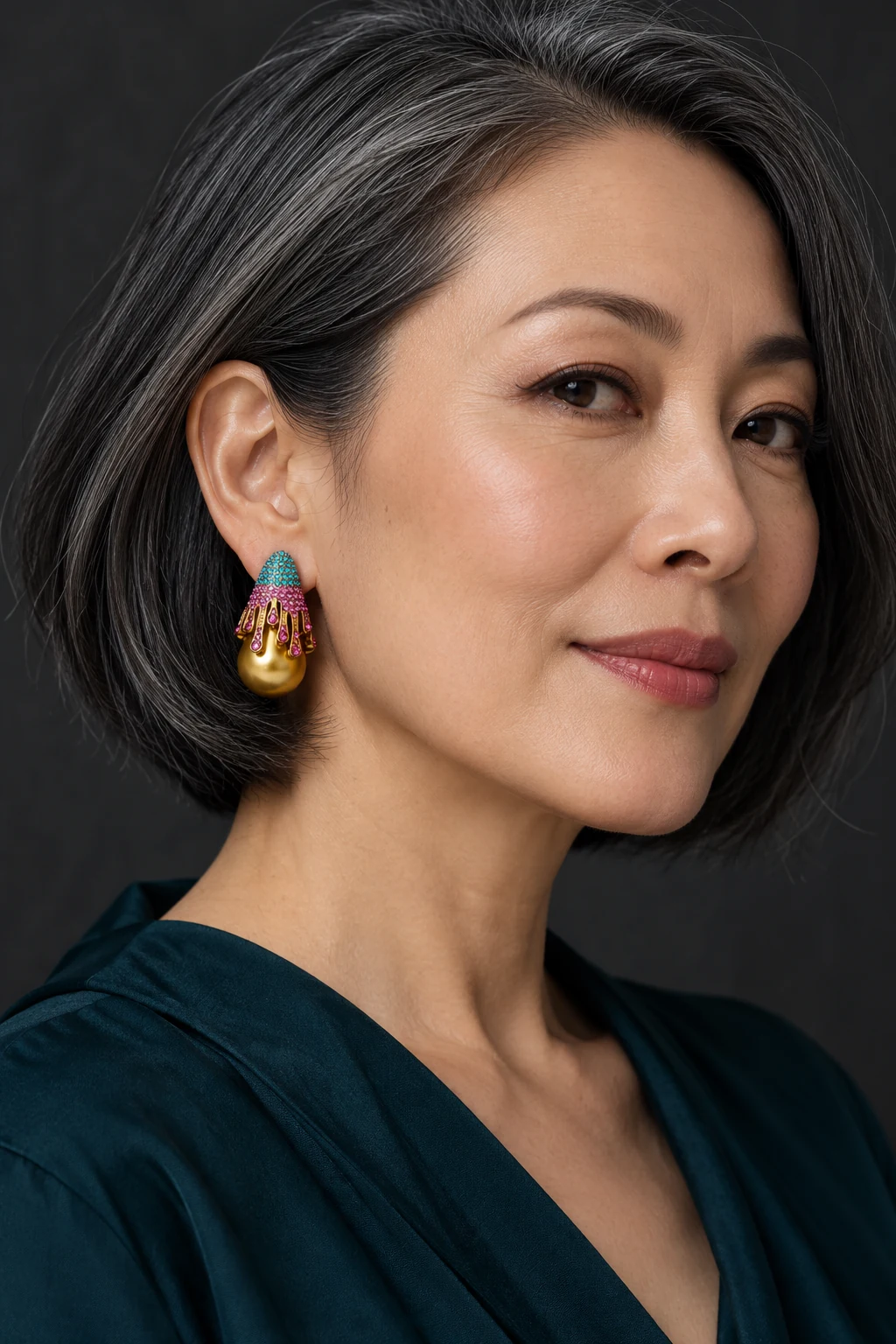 The Estelle Rhapsody Earrings worn on a model — AI-generated styling preview
