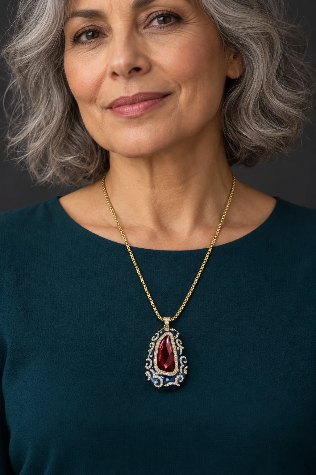 The Angélique Rhapsody Necklace worn on a model — AI-generated styling preview