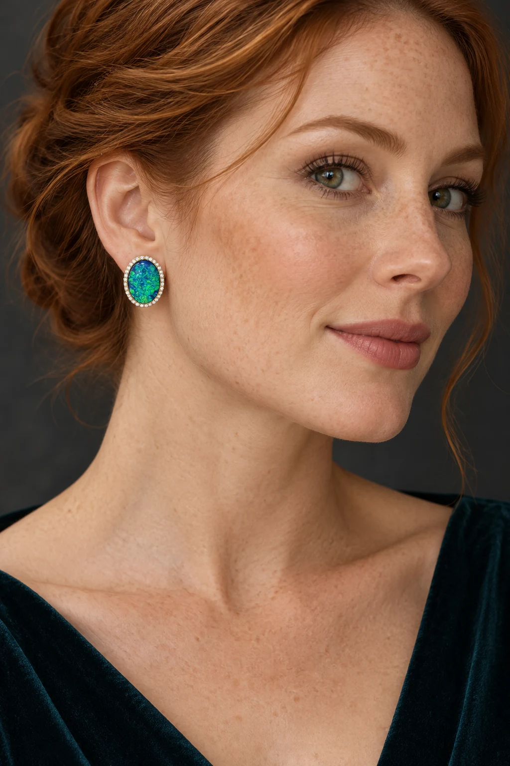 The Suzanne Fleur Earrings worn on a model — AI-generated styling preview