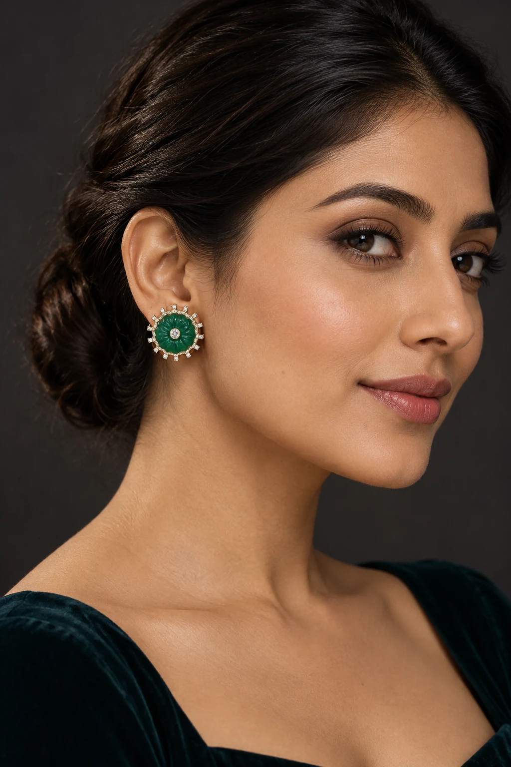 The Lise Serenade Earrings worn on a model — AI-generated styling preview