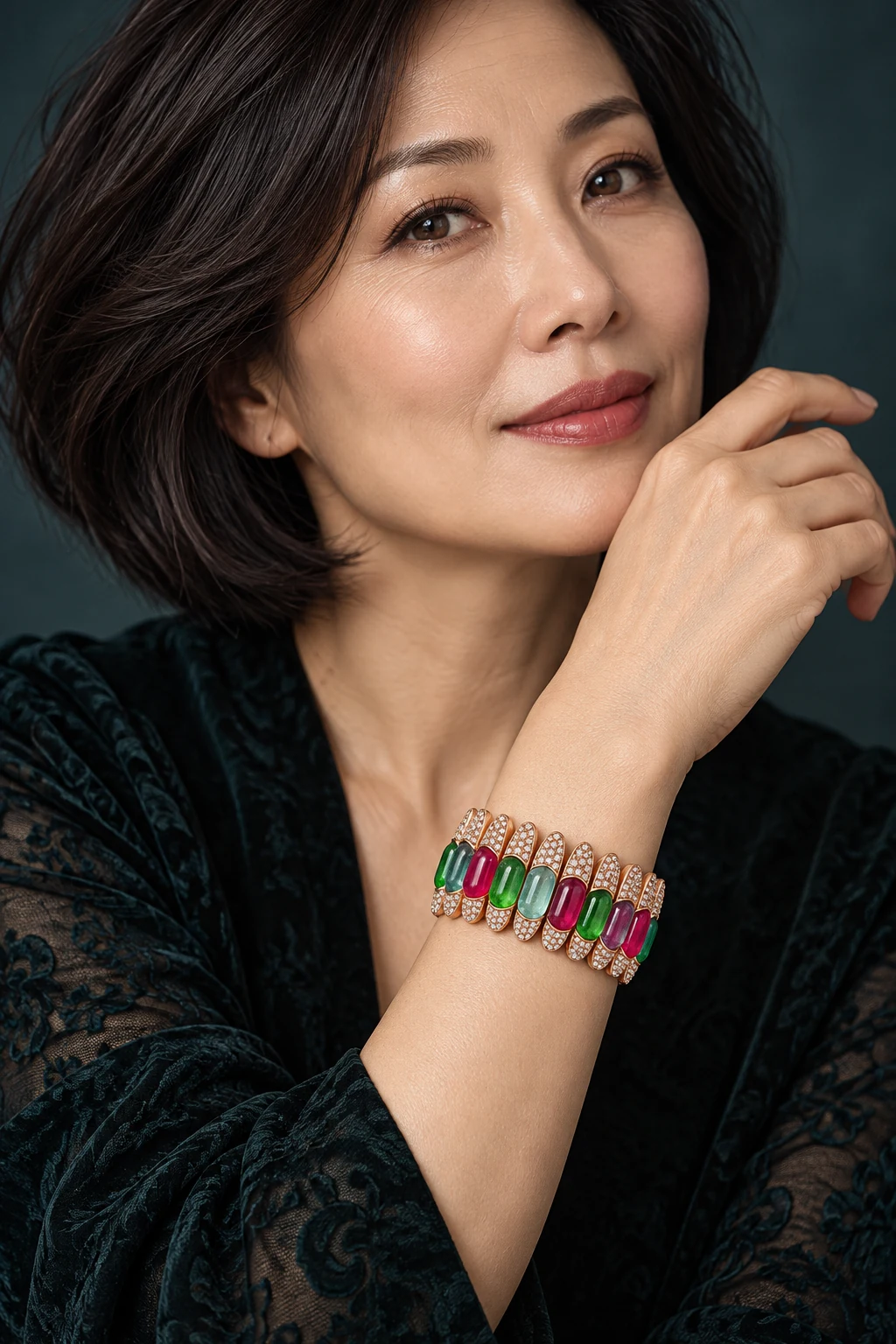 The Agnès Arabesque Bracelet worn on a model — AI-generated styling preview