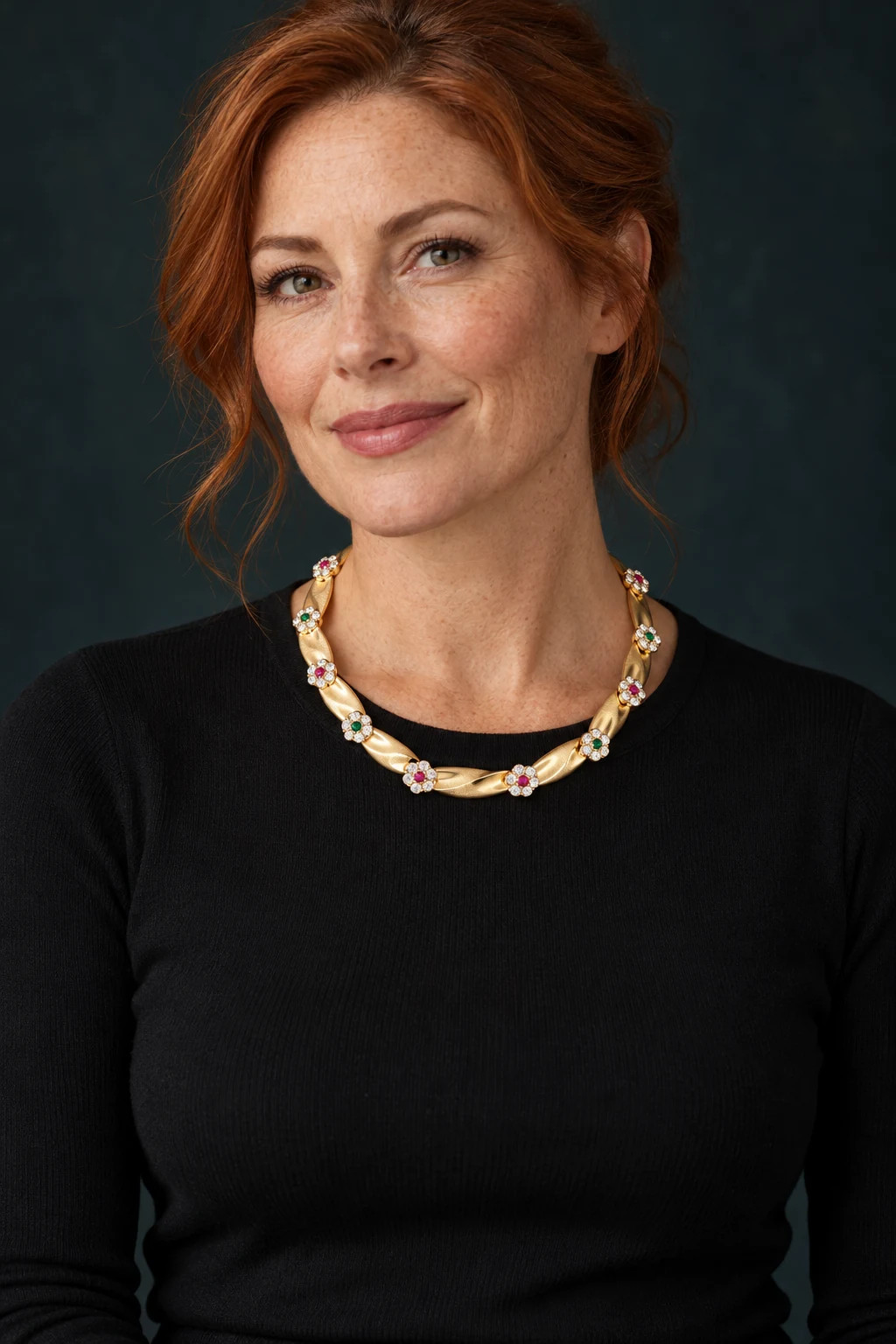 The Ondine Muse Necklace worn on a model — AI-generated styling preview