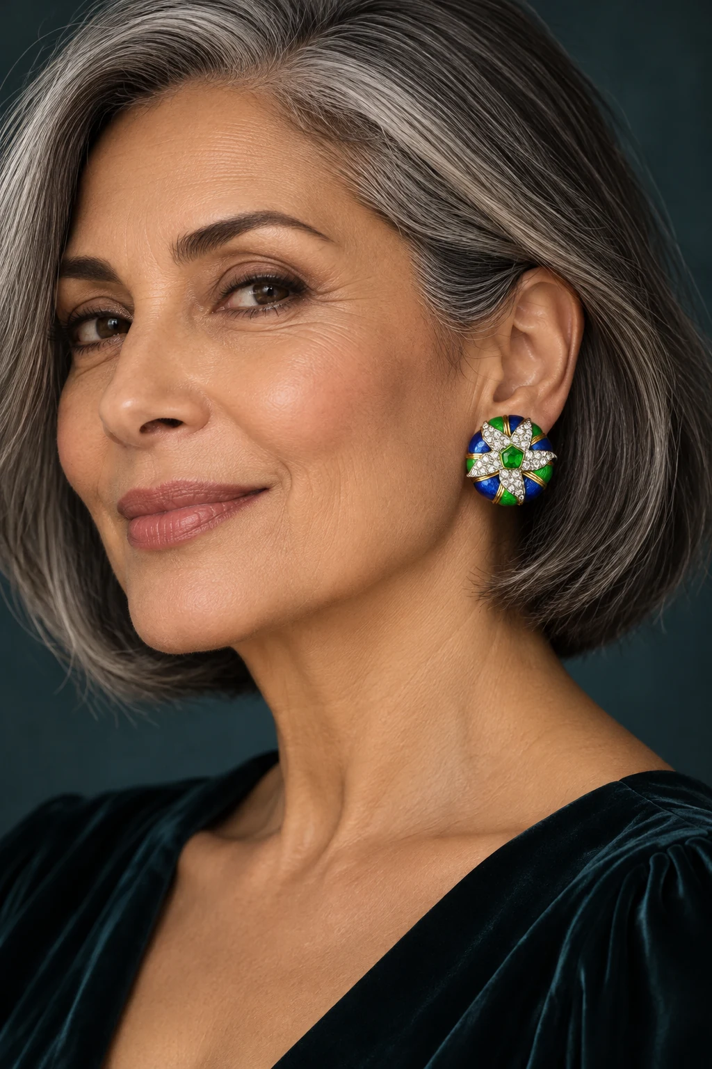 The Alba Reverie Earrings worn on a model — AI-generated styling preview