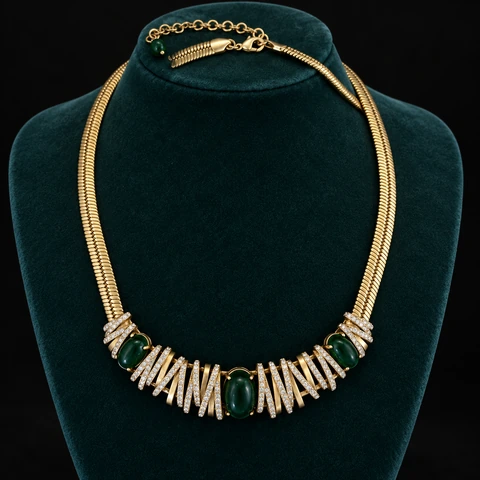 The Seraphine Necklace on a jewelry display — AI-generated styling preview