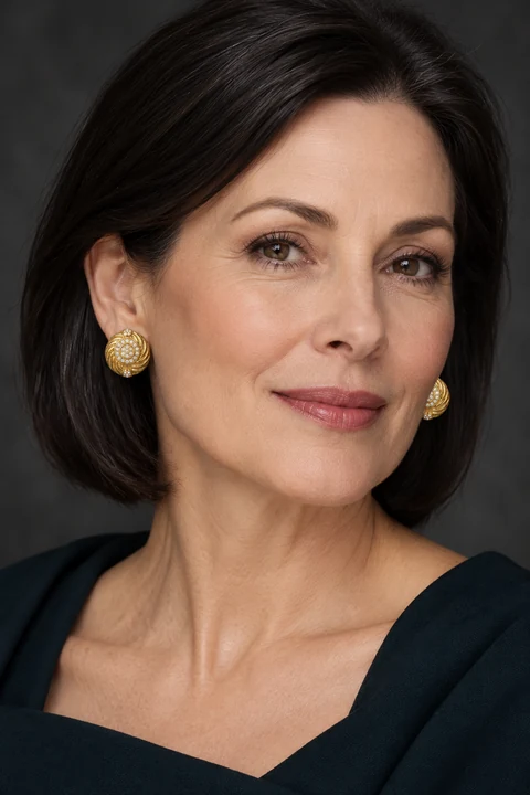 The Marguerite White Earrings worn on a model — AI-generated styling preview