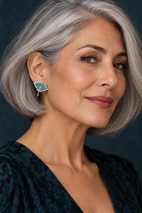 The Renée Romance Earrings worn on a model — AI-generated styling preview