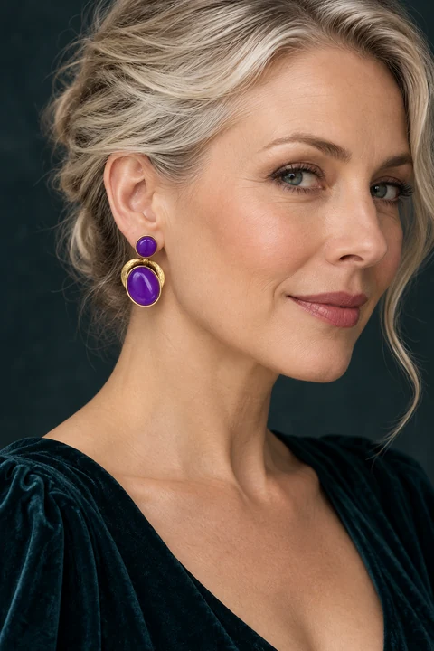 The Joséphine Muse Earrings worn on a model — AI-generated styling preview