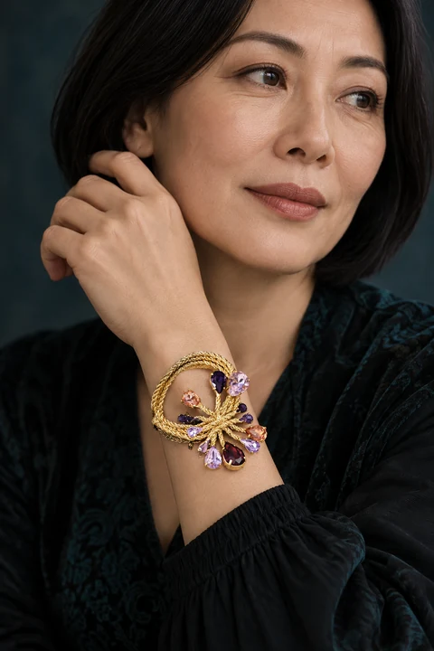 The Alma Rhapsody Bracelet worn on a model — AI-generated styling preview