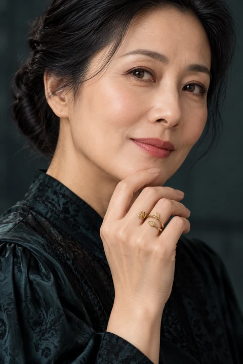 The Charlotte Arabesque Ring worn on a model — AI-generated styling preview