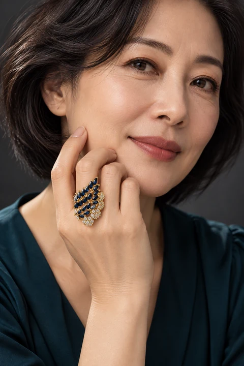 The Éléonore Promenade Ring worn on a model — AI-generated styling preview