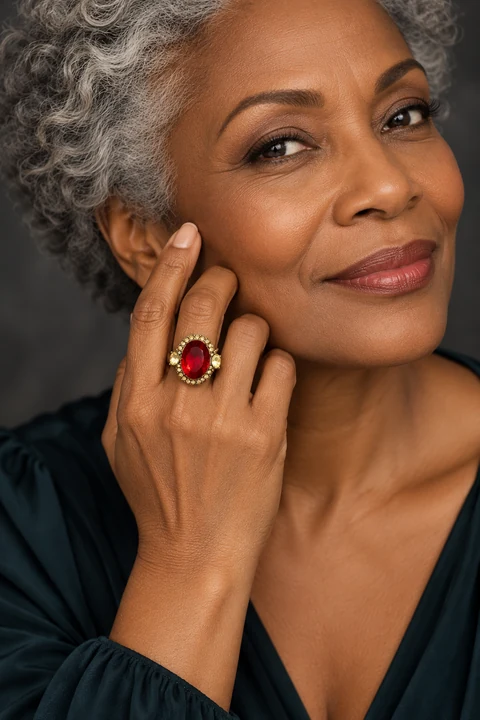 The Alix Promenade Ring worn on a model — AI-generated styling preview