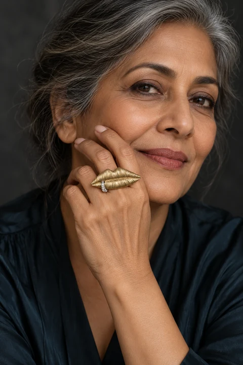 The Isadora Muse Ring worn on a model — AI-generated styling preview