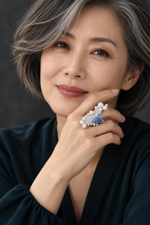 The Noémie Reverie Ring worn on a model — AI-generated styling preview
