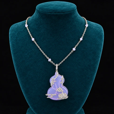 The Léonie Necklace on a jewelry display — AI-generated styling preview