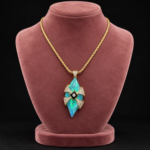 The Noémie Gold-Tone Necklace on a jewelry display — AI-generated styling preview