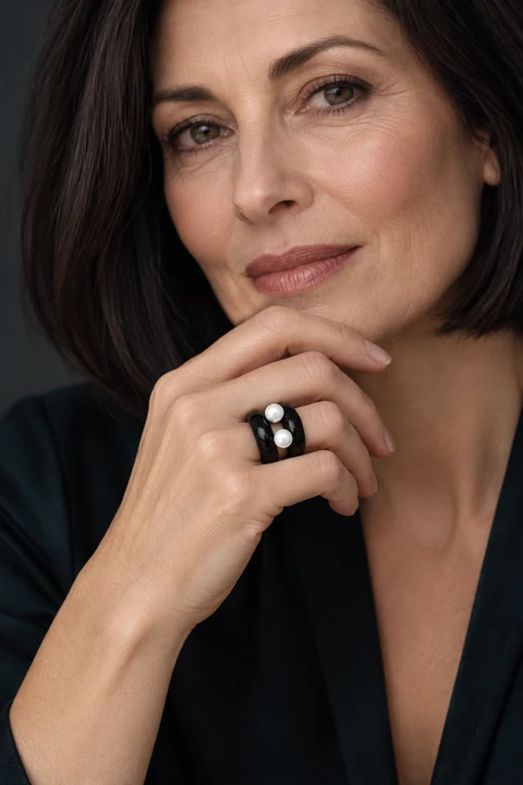 The Rosaline Jardin Ring worn on a model — AI-generated styling preview