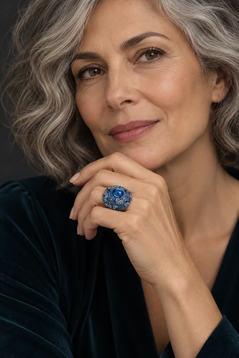 The Héloïse Promenade Ring worn on a model — AI-generated styling preview