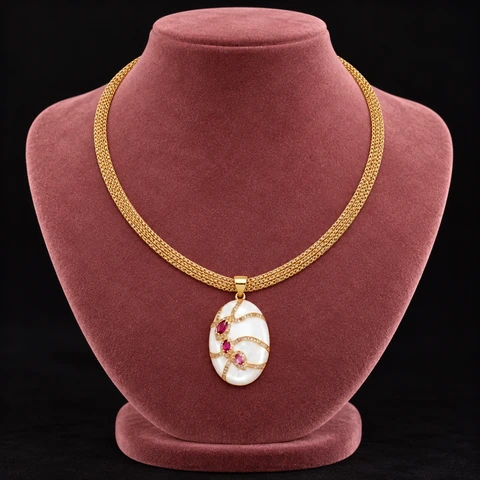 The Mariposa Necklace on a jewelry display — AI-generated styling preview
