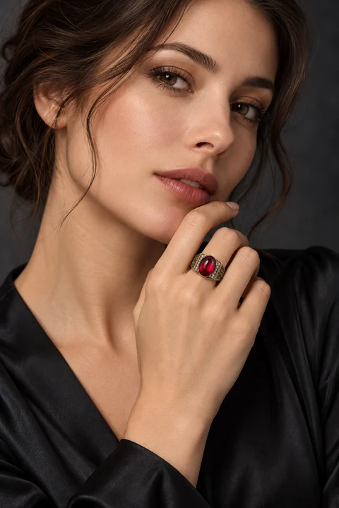 The Joséphine Sonata Ring worn on a model — AI-generated styling preview