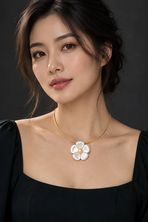 The Charlotte Jardin Necklace worn on a model — AI-generated styling preview