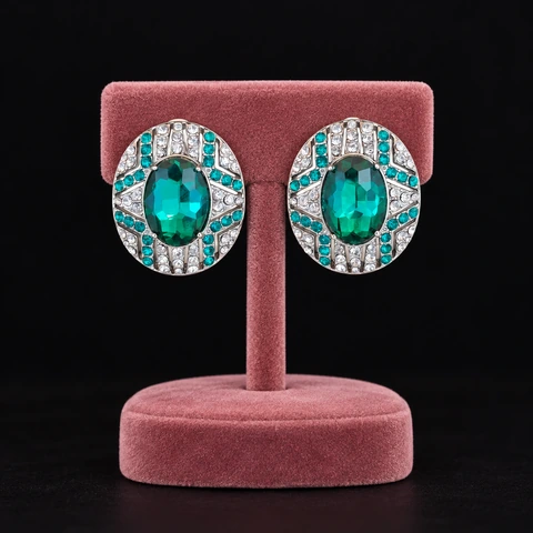 The Evening Rose Earrings on a jewelry display — AI-generated styling preview