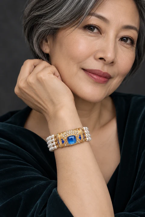 The Petal Waltz Bracelet worn on a model — AI-generated styling preview