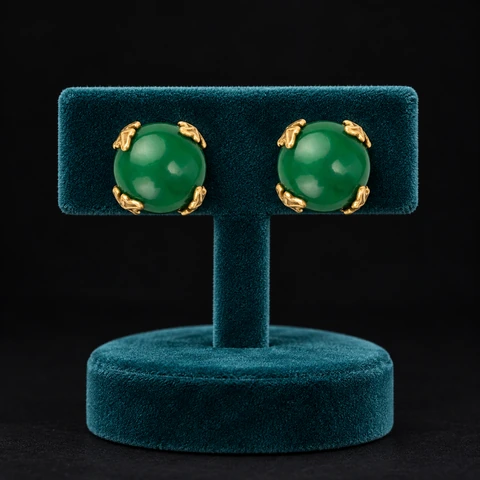 The Odette Sonnet Earrings on a jewelry display — AI-generated styling preview