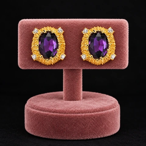 The Ophélie Poème Earrings on a jewelry display — AI-generated styling preview