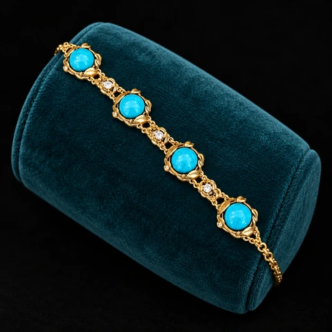 The Gabrielle Waltz Turquoise Blue Bracelet on a jewelry display — AI-generated styling preview