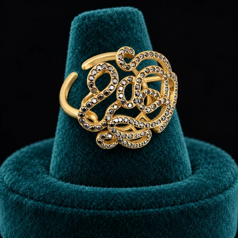 The Sylvie Jardin Black Ring on a jewelry display — AI-generated styling preview