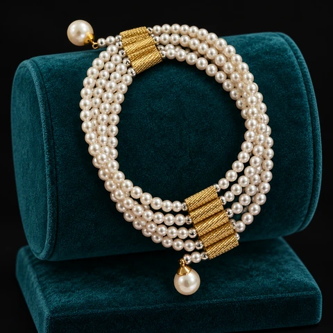 The Élise Poème Necklace on a jewelry display — AI-generated styling preview